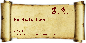 Berghold Upor névjegykártya
